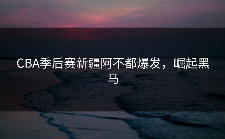 CBA季后赛新疆阿不都爆发,崛起黑马 CBA季后赛新疆阿不都爆发,崛起黑马